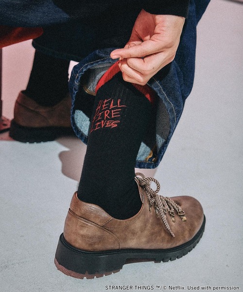 niko and...（ニコアンド）の「【STRANGER THINGS】コラボ刺繍2Pソックス（ソックス/靴下・メンズ・オレンジ/ホワイト・FREE）」の5枚目の写真