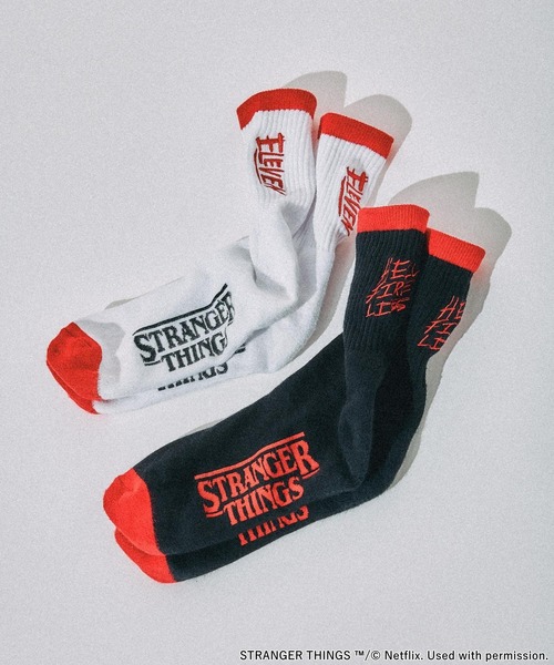 niko and...（ニコアンド）の「【STRANGER THINGS】コラボ刺繍2Pソックス（ソックス/靴下・メンズ・オレンジ/ホワイト・FREE）」の7枚目の写真