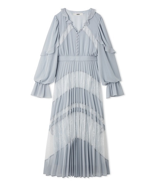 FURFUR（ファーファー）の「スイッチングレースプリーツドレス（ドレス・レディース・イエロー/ピンク/サックスブルー・F）」の2枚目の写真