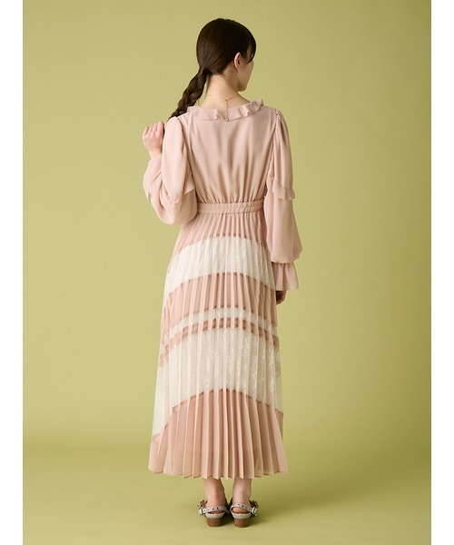 FURFUR（ファーファー）の「スイッチングレースプリーツドレス（ドレス・レディース・イエロー/ピンク/サックスブルー・F）」の5枚目の写真