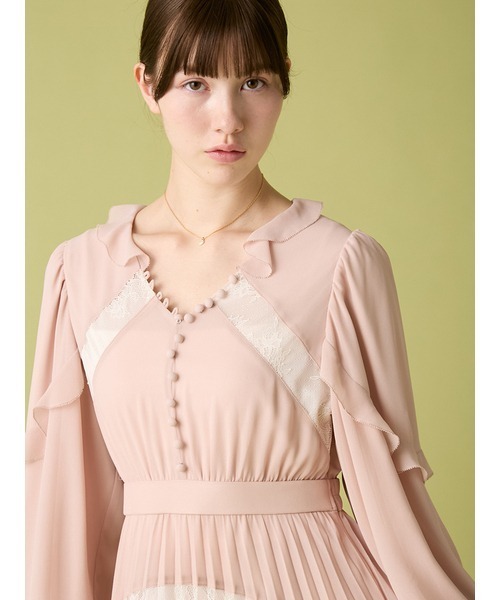 FURFUR（ファーファー）の「スイッチングレースプリーツドレス（ドレス・レディース・イエロー/ピンク/サックスブルー・F）」の7枚目の写真