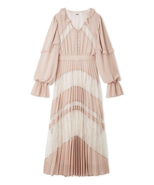 FURFUR（ファーファー）の「スイッチングレースプリーツドレス（ドレス・レディース・イエロー/ピンク/サックスブルー・F）」の9枚目の写真