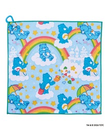 estaa（エスタ）の「ケアベア くっつきタオル カラビナ付 総柄 レインボー（ハンカチ/ハンドタオル）」