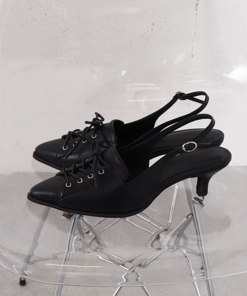 archives（アルシーヴ）の「レースアップバックバンドパンプス（パンプス・レディース・シルバーグレー/ブラック・MEDIUM/LARGE）」の4枚目の写真