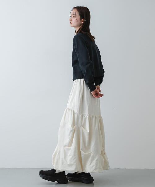 SENSE OF PLACE by URBAN RESEARCH（センスオブプレイスバイアーバンリサーチ）の「タックバルーンスカート（スカート・レディース・アイボリー/チャコールグレー・ONE）」の7枚目の写真
