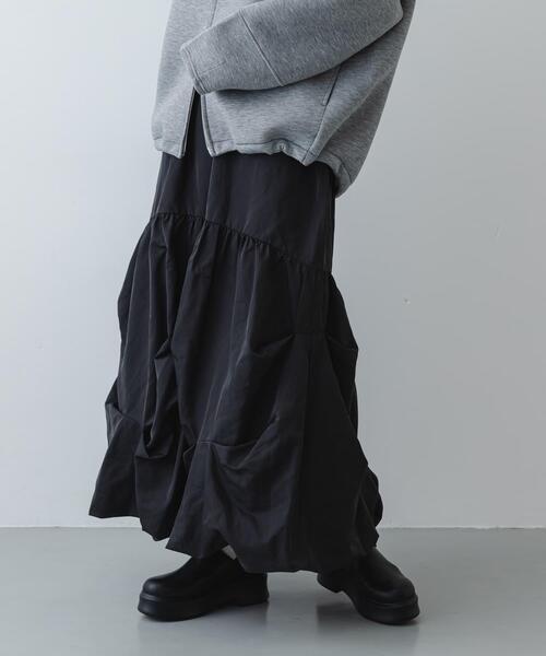 SENSE OF PLACE by URBAN RESEARCH（センスオブプレイスバイアーバンリサーチ）の「タックバルーンスカート（スカート・レディース・アイボリー/チャコールグレー・ONE）」の10枚目の写真