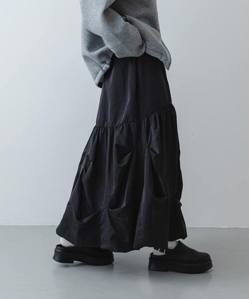 SENSE OF PLACE by URBAN RESEARCH（センスオブプレイスバイアーバンリサーチ）の「タックバルーンスカート（スカート・レディース・アイボリー/チャコールグレー・ONE）」の12枚目の写真