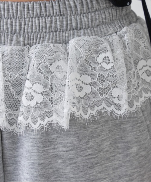 OLIVE des OLIVE（オリーブデオリーブ）の「【セットアップ対応】ウエストフリルバレルレッグパンツ（スウェットパンツ・レディース・トップグレー/ネイビー/ピンク・FREE）」の12枚目の写真