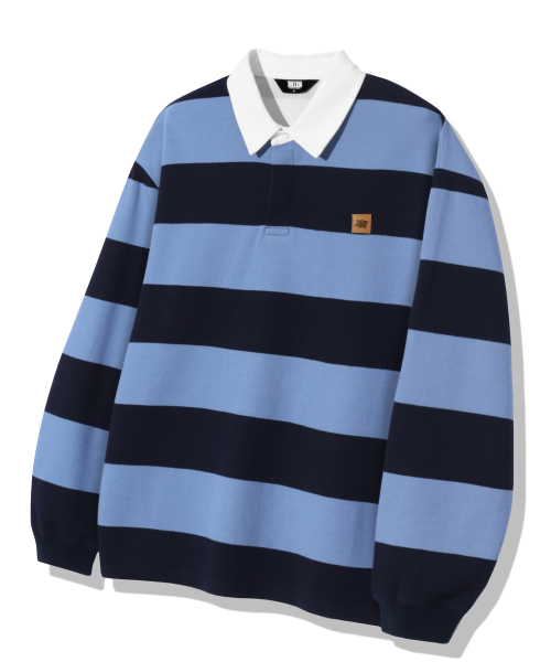 TRILLION(トリリオン)の「ストライプ92スターロゴグラフィックラグビーポロシャツ_スカイ(ポロシャツ・メンズ・その他・M/L/XL)」の3枚目の写真
