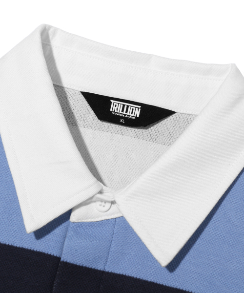 TRILLION(トリリオン)の「ストライプ92スターロゴグラフィックラグビーポロシャツ_スカイ(ポロシャツ・メンズ・その他・M/L/XL)」の6枚目の写真