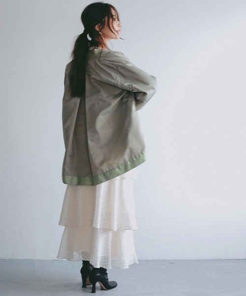 AJUGA.(アジュガ)の「ロングシルエット MA-1ブルゾン(MA-1・レディース・カーキ/オフホワイト・FREE)」の13枚目の写真