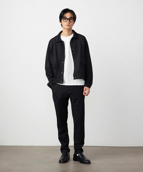 COMME CA ISM（コムサイズム）の「ガムストレッチ デニムライクジャージー Gジャンタイプブルゾン（ブルゾン・メンズ・ネイビー/ブラック・LARGE/MEDIUM/SMALL）」の4枚目の写真