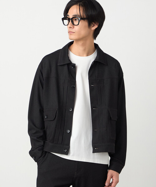 COMME CA ISM（コムサイズム）の「ガムストレッチ デニムライクジャージー Gジャンタイプブルゾン（ブルゾン・メンズ・ネイビー/ブラック・LARGE/MEDIUM/SMALL）」の5枚目の写真