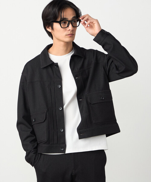 COMME CA ISM（コムサイズム）の「ガムストレッチ デニムライクジャージー Gジャンタイプブルゾン（ブルゾン・メンズ・ネイビー/ブラック・LARGE/MEDIUM/SMALL）」の6枚目の写真