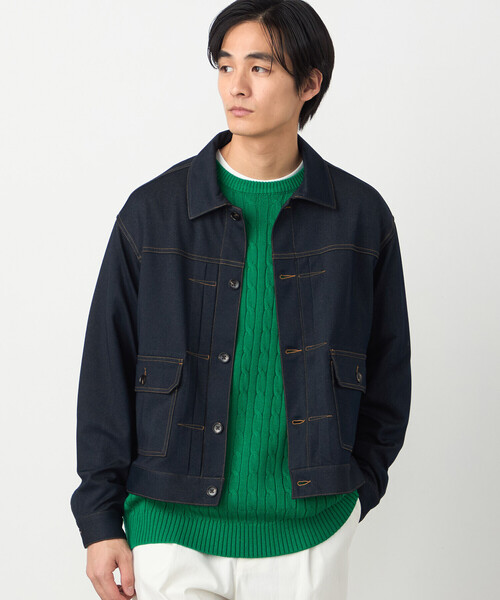 COMME CA ISM（コムサイズム）の「ガムストレッチ デニムライクジャージー Gジャンタイプブルゾン（ブルゾン・メンズ・ネイビー/ブラック・LARGE/MEDIUM/SMALL）」の11枚目の写真