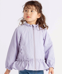 BeBe（ベベ）の「【撥水加工】サッカーチェックフード付きペプラムブルゾン(90~150cm)（ブルゾン）」