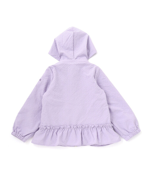 BeBe（ベベ）の「【撥水加工】サッカーチェックフード付きペプラムブルゾン(90~150cm)（ブルゾン・キッズ・ベージュ/パープル・110cm/120cm/90cm/130cm/100cm/140cm）」の9枚目の写真