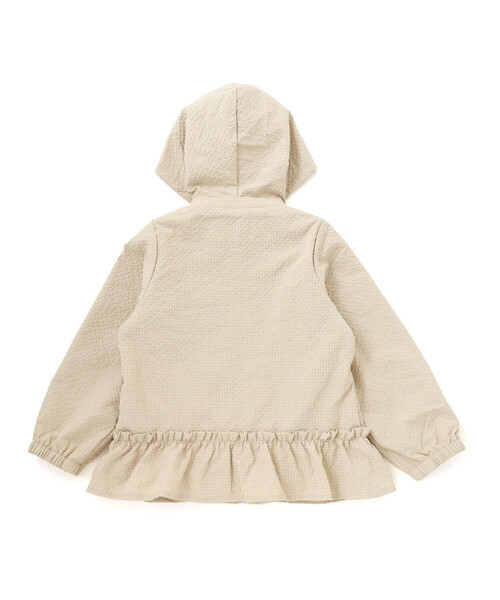 BeBe（ベベ）の「【撥水加工】サッカーチェックフード付きペプラムブルゾン(90~150cm)（ブルゾン・キッズ・ベージュ/パープル・110cm/120cm/90cm/130cm/100cm/140cm）」の11枚目の写真