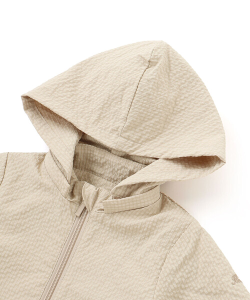 BeBe（ベベ）の「【撥水加工】サッカーチェックフード付きペプラムブルゾン(90~150cm)（ブルゾン・キッズ・ベージュ/パープル・110cm/120cm/90cm/130cm/100cm/140cm）」の12枚目の写真