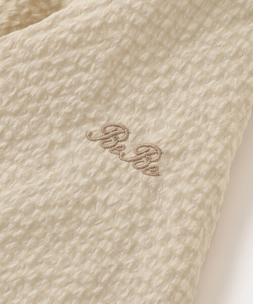 BeBe（ベベ）の「【撥水加工】サッカーチェックフード付きペプラムブルゾン(90~150cm)（ブルゾン・キッズ・ベージュ/パープル・110cm/120cm/90cm/130cm/100cm/140cm）」の15枚目の写真