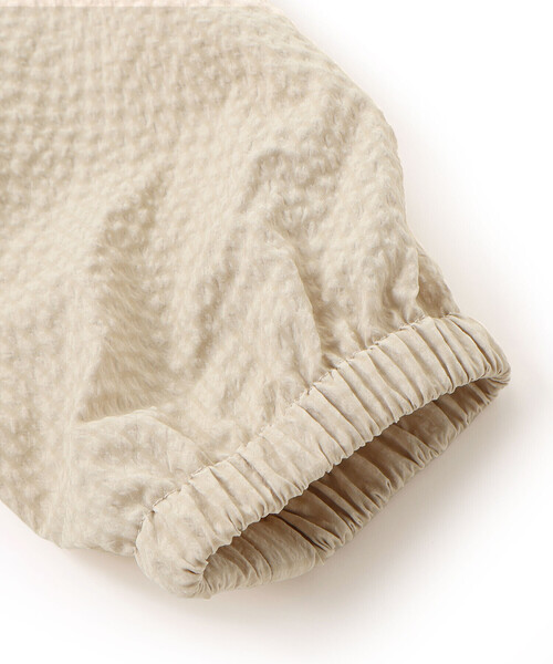 BeBe（ベベ）の「【撥水加工】サッカーチェックフード付きペプラムブルゾン(90~150cm)（ブルゾン・キッズ・ベージュ/パープル・110cm/120cm/90cm/130cm/100cm/140cm）」の16枚目の写真