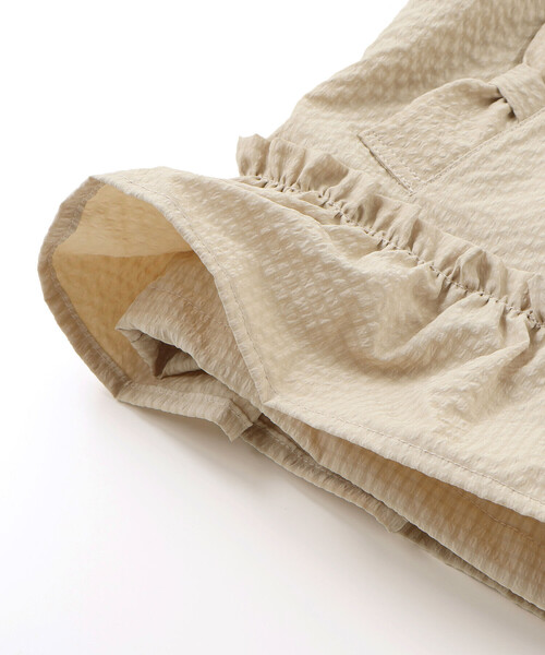 BeBe（ベベ）の「【撥水加工】サッカーチェックフード付きペプラムブルゾン(90~150cm)（ブルゾン・キッズ・ベージュ/パープル・110cm/120cm/90cm/130cm/100cm/140cm）」の19枚目の写真