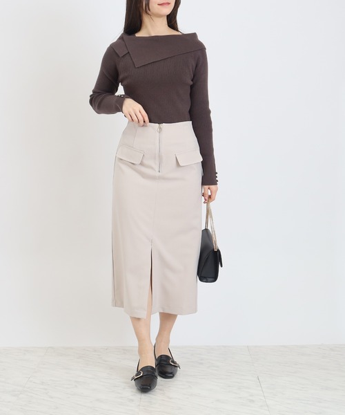 リングチャームセンタージップタイトスカート（スカート）｜TRUDEA