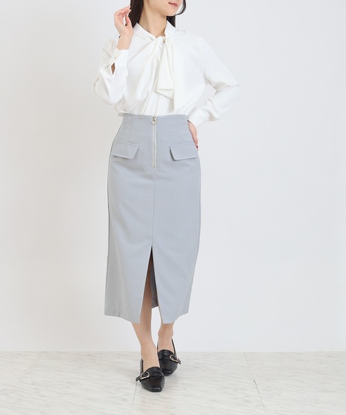 リングチャームセンタージップタイトスカート（スカート）｜TRUDEA