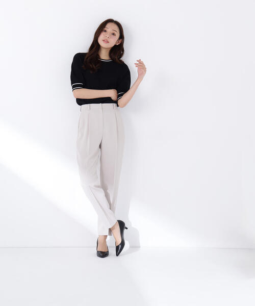 NATURAL BEAUTY BASIC(ナチュラルビューティーベーシック)の「◇ドビーツイル SETUP テーパードパンツ(スラックス・レディース・グレイッシュベージュ/ネイビー・X-SMALL/SMALL/MEDIUM/LARGE)」の18枚目の写真