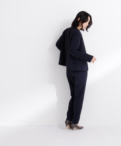 NATURAL BEAUTY BASIC(ナチュラルビューティーベーシック)の「◇ドビーツイル SETUP テーパードパンツ(スラックス・レディース・グレイッシュベージュ/ネイビー・X-SMALL/SMALL/MEDIUM/LARGE)」の3枚目の写真