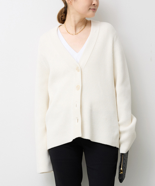 Deuxieme Classe（ドゥーズィエムクラス）の「LEWES アゼ カーディガン（カーディガン/ボレロ・レディース・ネイビー/ホワイト・FREE）」の5枚目の写真