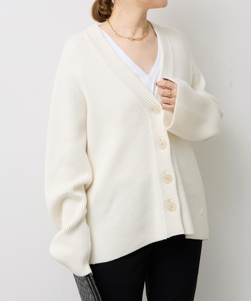 Deuxieme Classe（ドゥーズィエムクラス）の「LEWES アゼ カーディガン（カーディガン/ボレロ・レディース・ネイビー/ホワイト・FREE）」の6枚目の写真