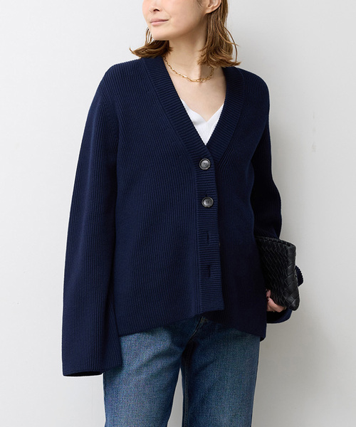 Deuxieme Classe（ドゥーズィエムクラス）の「LEWES アゼ カーディガン（カーディガン/ボレロ・レディース・ネイビー/ホワイト・FREE）」の11枚目の写真
