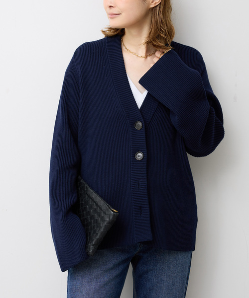 Deuxieme Classe（ドゥーズィエムクラス）の「LEWES アゼ カーディガン（カーディガン/ボレロ・レディース・ネイビー/ホワイト・FREE）」の12枚目の写真