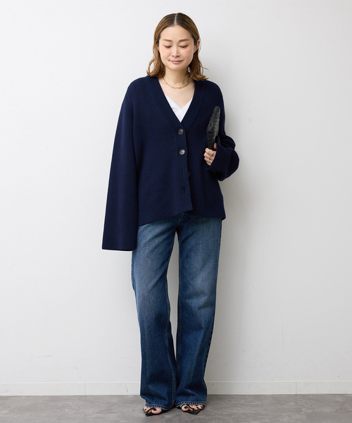 Deuxieme Classe（ドゥーズィエムクラス）の「LEWES アゼ カーディガン（カーディガン/ボレロ・レディース・ネイビー/ホワイト・FREE）」の15枚目の写真