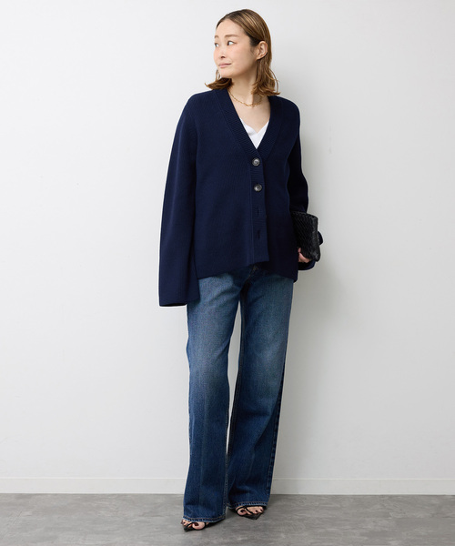 Deuxieme Classe（ドゥーズィエムクラス）の「LEWES アゼ カーディガン（カーディガン/ボレロ・レディース・ネイビー/ホワイト・FREE）」の16枚目の写真