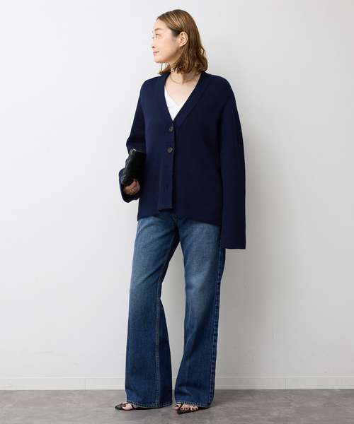 Deuxieme Classe（ドゥーズィエムクラス）の「LEWES アゼ カーディガン（カーディガン/ボレロ・レディース・ネイビー/ホワイト・FREE）」の17枚目の写真