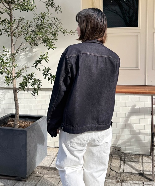 CANAL JEAN（キャナルジーン）の「choice_cnl　ZIPデニムジャケット（デニムジャケット・レディース・ダークインディゴブルー・1/2）」の3枚目の写真