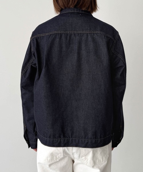 CANAL JEAN（キャナルジーン）の「choice_cnl　ZIPデニムジャケット（デニムジャケット・レディース・ダークインディゴブルー・1/2）」の9枚目の写真