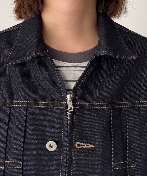 CANAL JEAN（キャナルジーン）の「choice_cnl　ZIPデニムジャケット（デニムジャケット・レディース・ダークインディゴブルー・1/2）」の10枚目の写真