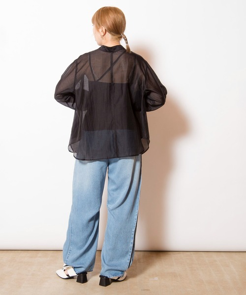 OSMOSIS（オズモーシス）の「3WAYシアーシャツブラウス（シャツ/ブラウス・レディース・ブラック/アイボリー/ネイビー・ONE SIZE）」の12枚目の写真