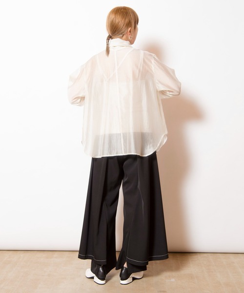 OSMOSIS（オズモーシス）の「3WAYシアーシャツブラウス（シャツ/ブラウス・レディース・ブラック/アイボリー/ネイビー・ONE SIZE）」の17枚目の写真