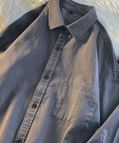 DOUBLE STEAL(ダブルスティール)の「DSベーシックオーバーサイズシャツ(シャツ/ブラウス・メンズ・カーキ/ブラック/グレー/ホワイト・X-LARGE/LARGE/MEDIUM)」の3枚目の写真