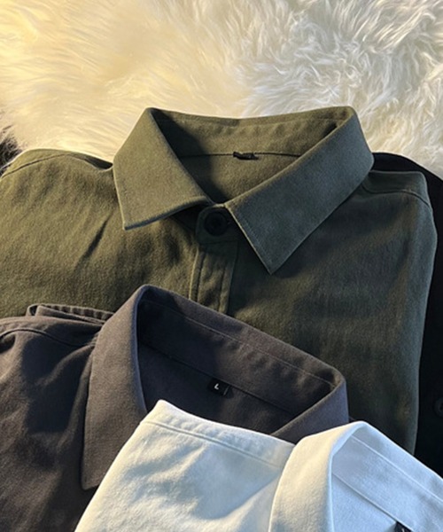 DOUBLE STEAL(ダブルスティール)の「DSベーシックオーバーサイズシャツ(シャツ/ブラウス・メンズ・カーキ/ブラック/グレー/ホワイト・X-LARGE/LARGE/MEDIUM)」の4枚目の写真