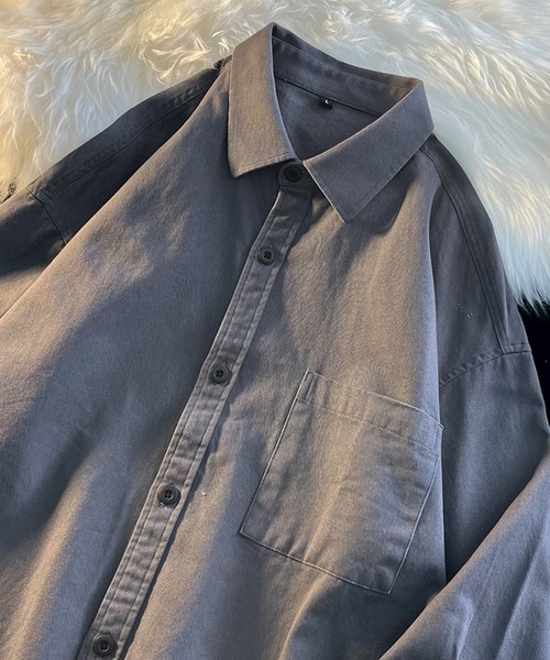 DOUBLE STEAL(ダブルスティール)の「DSベーシックオーバーサイズシャツ(シャツ/ブラウス・メンズ・カーキ/ブラック/グレー/ホワイト・X-LARGE/LARGE/MEDIUM)」の6枚目の写真