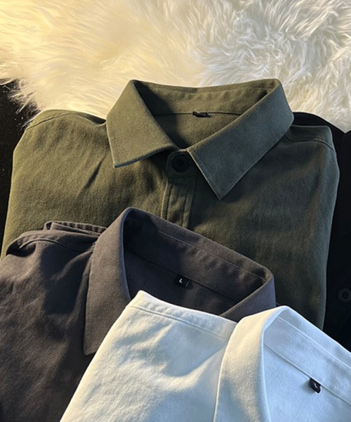 DOUBLE STEAL(ダブルスティール)の「DSベーシックオーバーサイズシャツ(シャツ/ブラウス・メンズ・カーキ/ブラック/グレー/ホワイト・X-LARGE/LARGE/MEDIUM)」の7枚目の写真