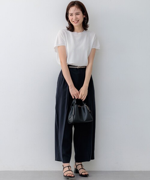 組曲 L(クミキョク オオキイサイズ)の「バウンディングシャーティングカーヴィー パンツ(その他パンツ・レディース・ベージュ系/ネイビー系・6/7/5)」の8枚目の写真