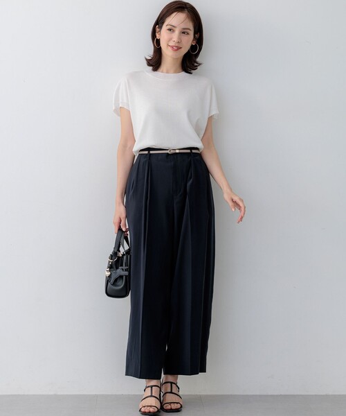 組曲 L(クミキョク オオキイサイズ)の「バウンディングシャーティングカーヴィー パンツ(その他パンツ・レディース・ベージュ系/ネイビー系・6/7/5)」の10枚目の写真