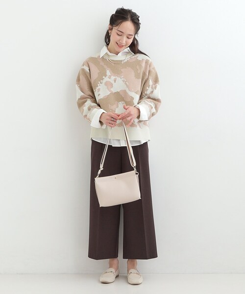 SHOO・LA・RUE(シューラルー)の「【洗濯機可/S-LL】1枚で華やかに ラメ入りニュアンス柄ニット(ニット/セーター・レディース・グリーン系/ライトグレー/ベージュ・03/02/01/04)」の15枚目の写真