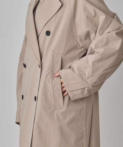 hunch(ハンチ)の「ストレッチポリエステル トレンチコート(トレンチコート・レディース・セージグリーン/ベージュ/チャコール・FREE)」の21枚目の写真